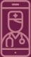 Icon of medical professional being displayed on a smart phone. Icon is for finding a provider.